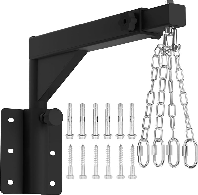 VIVIZEN Adjustable Heavy Duty Bag Hanger,Wall Mount Punching Bag Hanger,Thickened Steel Plate and Stainless Steel kit for Home Gym Indoor Outdoor (Supports up to 900Ib) - Image 1